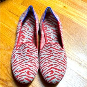 Rothy’s Red Animal Print Loafers